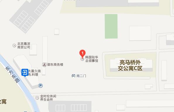 韩国驻北京大使馆地理位置