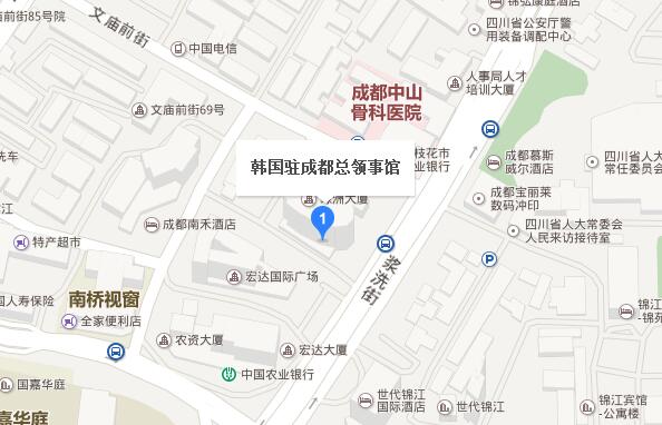 韩国驻成都总领事馆地理位置